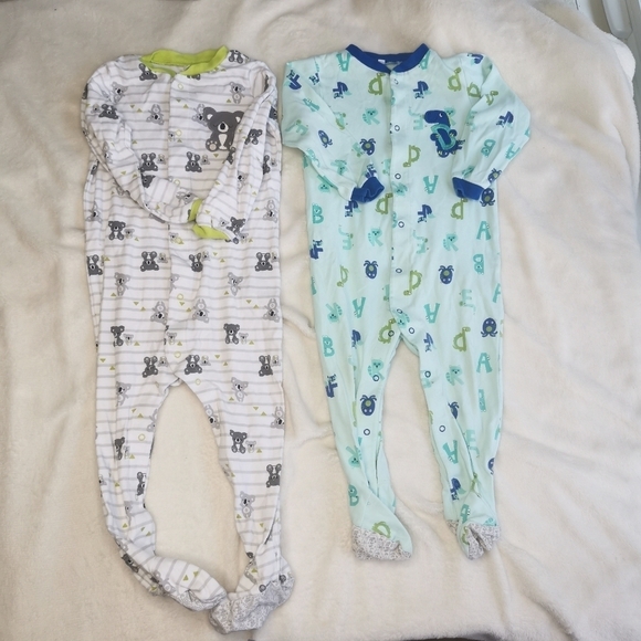 Pekkle Footed Dinosaur/Koala Footed Pyjamas SZ 18M/24M - Picture 1 of 5